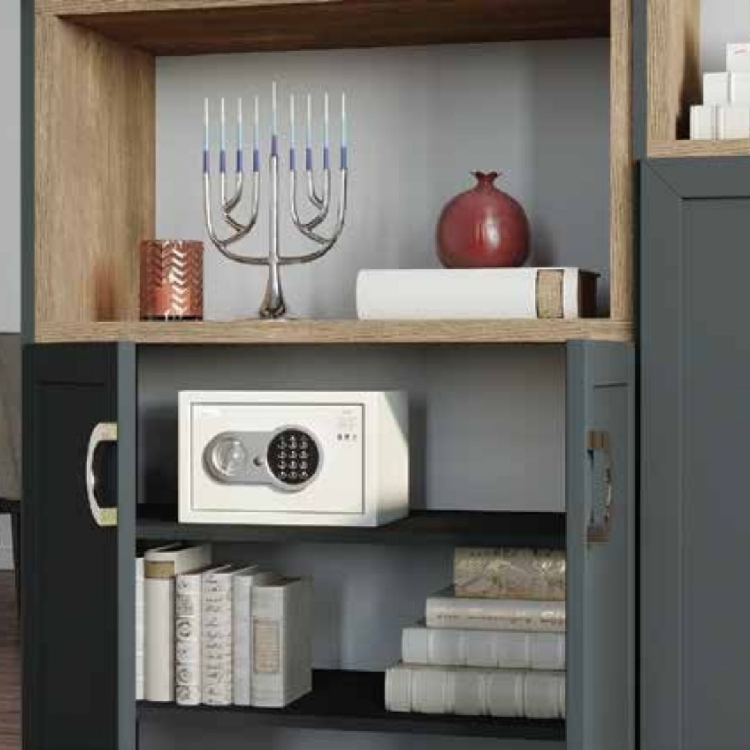 DOLEV | ארון מודרני לסלון עם תאים פתוחים ודלתות זכוכית - - אשריאן | ASHERIAN