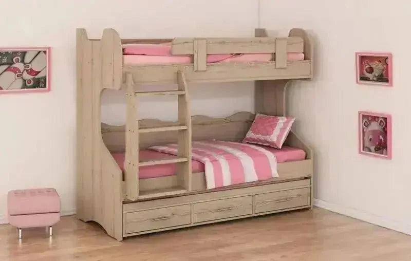 דורלי | מיטת קומותיים מעוצבת עם מיטת חבר ו-3 מגירות - - אשריאן | ASHERIAN