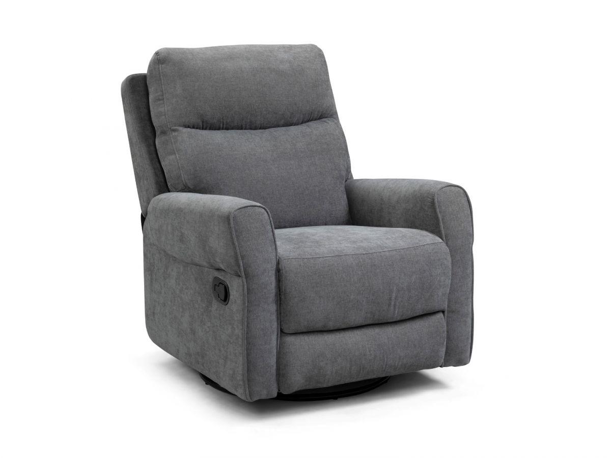 DUBLIN | כורסת טלוויזיה מפנקת מבד ד״ר גב - מסתובב אפור בהיר - אשריאן | ASHERIAN