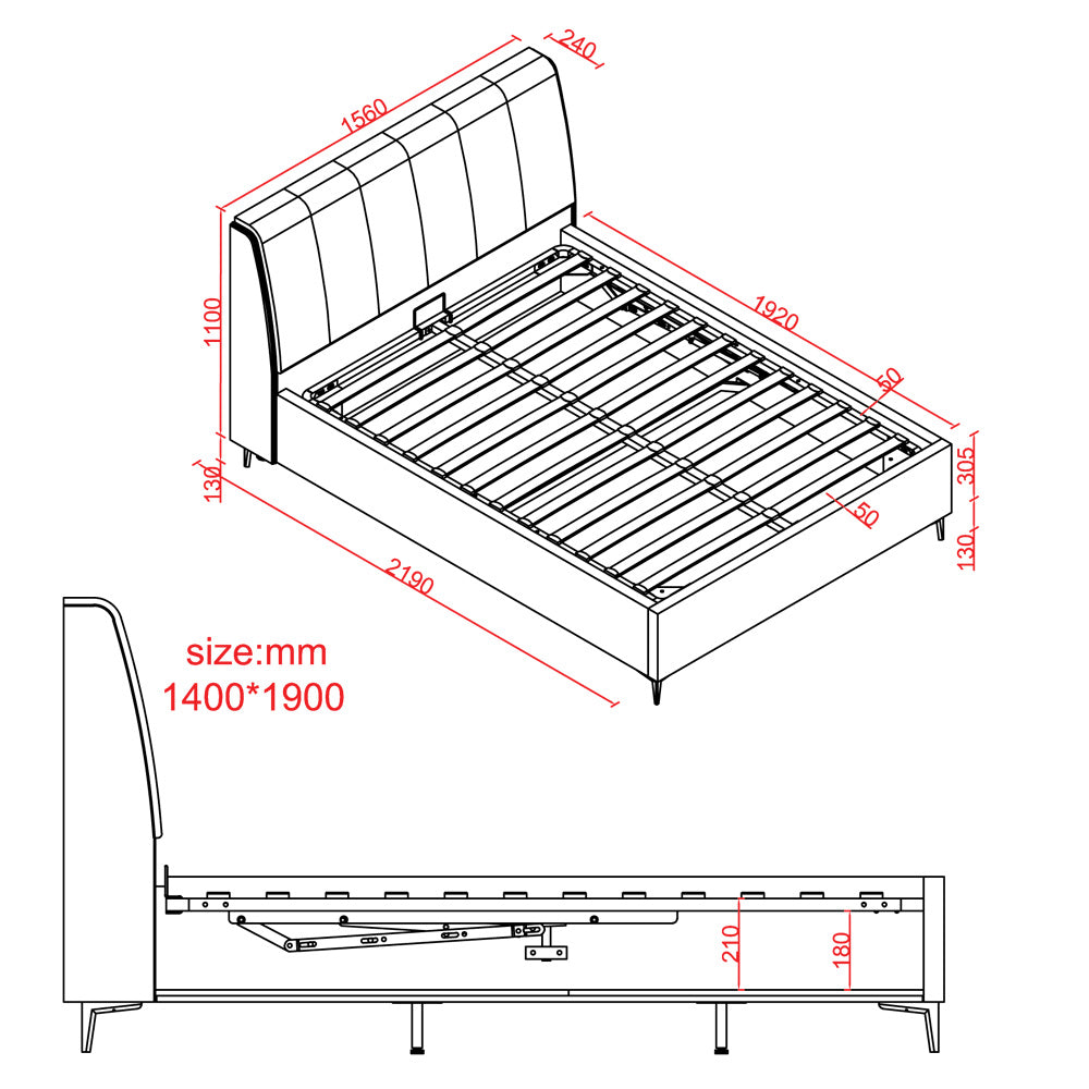 NAYA | מיטה מודרנית מעוצבת עם ארגז מצעים - - אשריאן | ASHERIAN