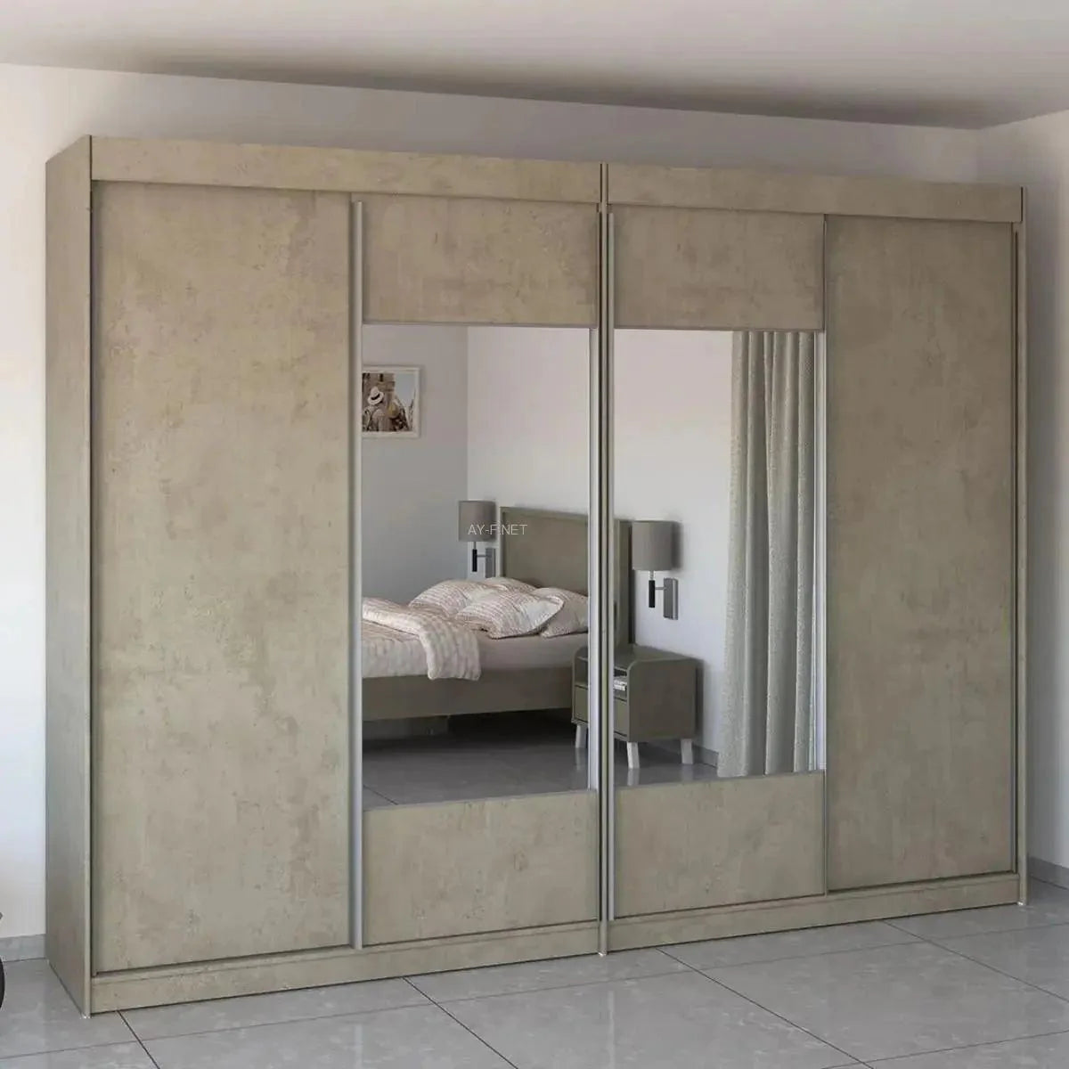 FIT | ארון הזזה איכותי עם מראה שתי שליש MDF - - אשריאן | ASHERIAN