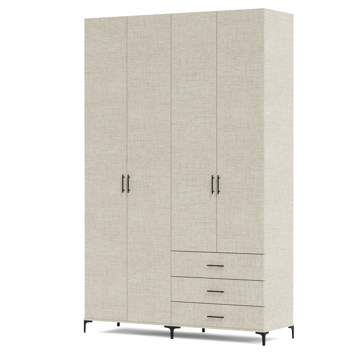 FLEX | ארון פתיחה פרקטי עם מגירות, במה וטריקות שקטות - 160 ס״מ - 4 דלתות - אשריאן | ASHERIAN