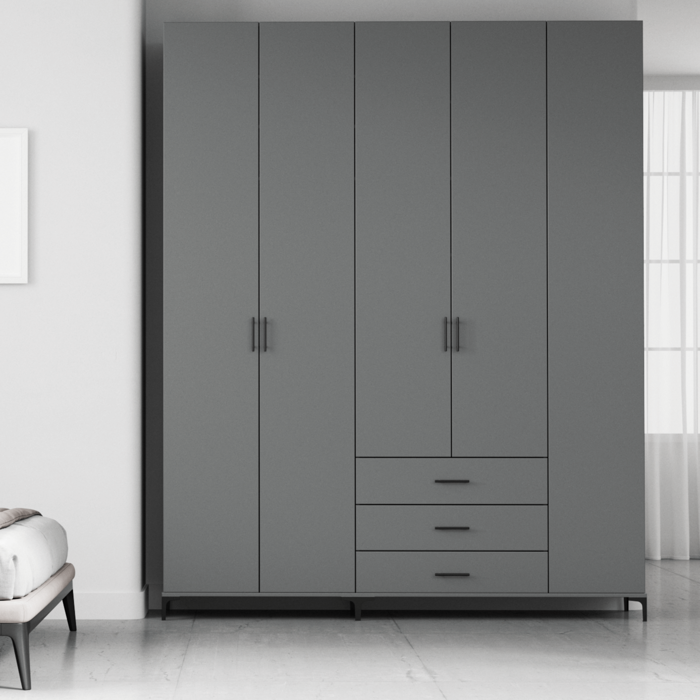 FLEX | ארון פתיחה פרקטי עם מגירות, במה וטריקות שקטות - - אשריאן | ASHERIAN