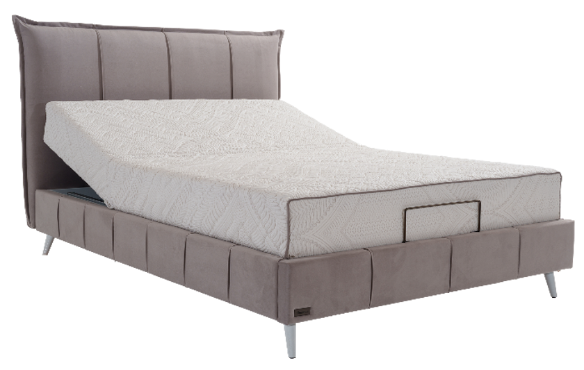 FLIP SIMMONS | מיטת נוער 140 מעוצבת עם מזרן ויסקו מתכוונן - סימונס - 140/200 ס״מ / אפור - מיטה וחצי