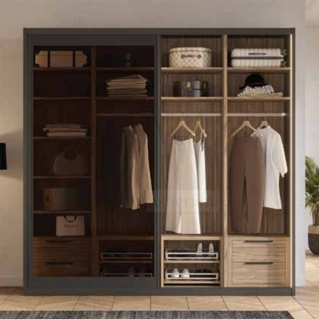 FOGO | ארון הזזה שקוף עם תאורה ודלתות זכוכית - - אשריאן | ASHERIAN