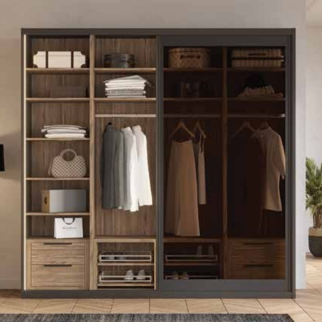 FOGO | ארון הזזה שקוף עם תאורה ודלתות זכוכית - - אשריאן | ASHERIAN