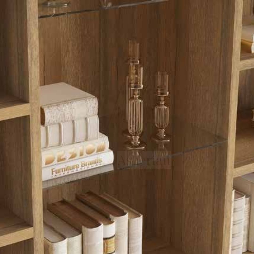 GEFEN | ספריה לסלון עם מדפים פתוחים ותא תצוגה - - אשריאן | ASHERIAN