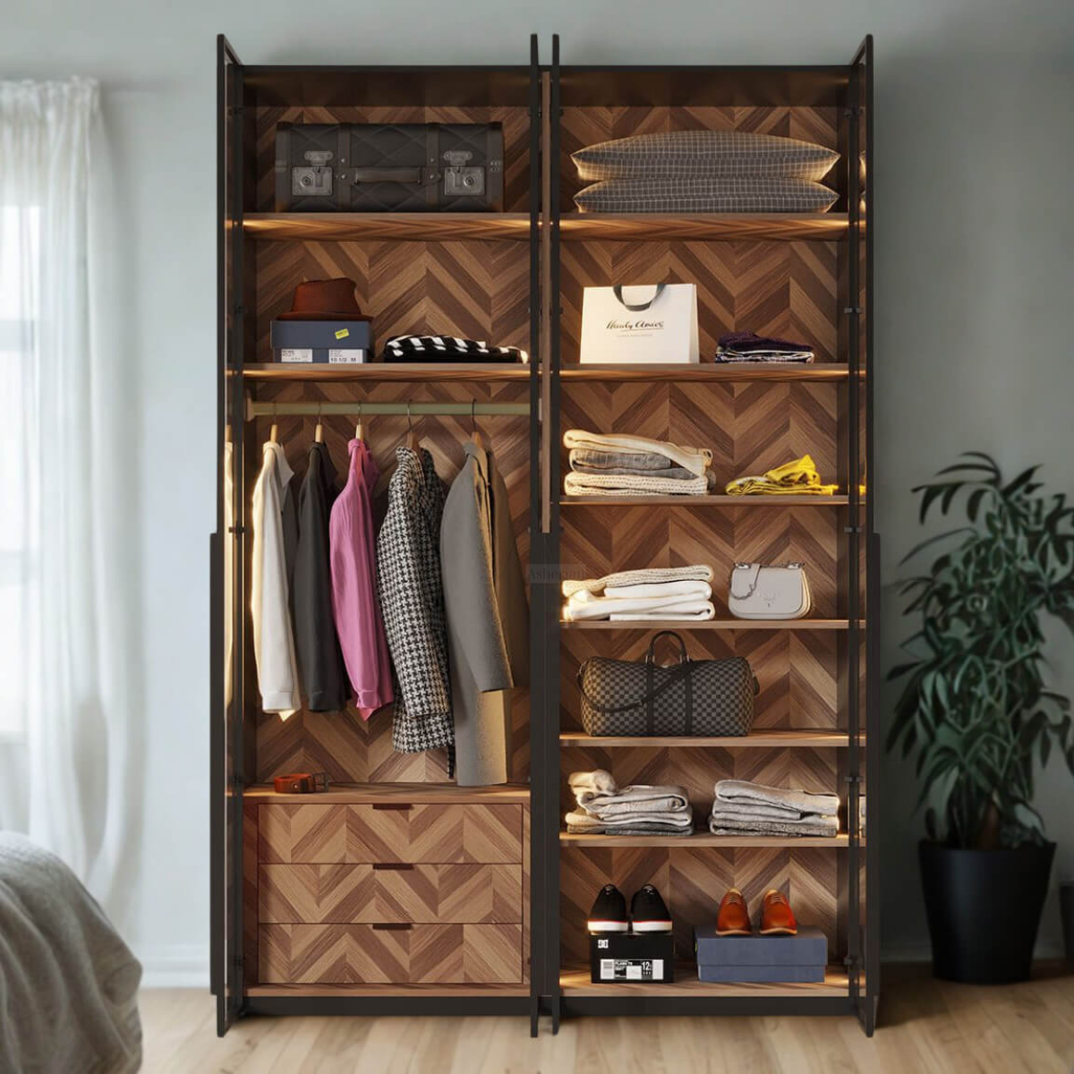 GLOW | ארון פתיחה מודרני עם תאורה פנימית בעיצוב יוקרתי