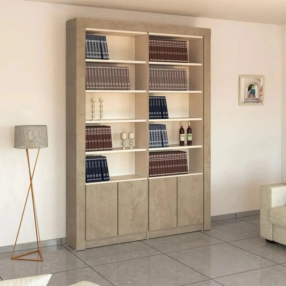 Golan | ארון לסלון עם מסגרת עבה ותאים פתוחים - 178 ס״מ - 4 דלתות - אשריאן | ASHERIAN