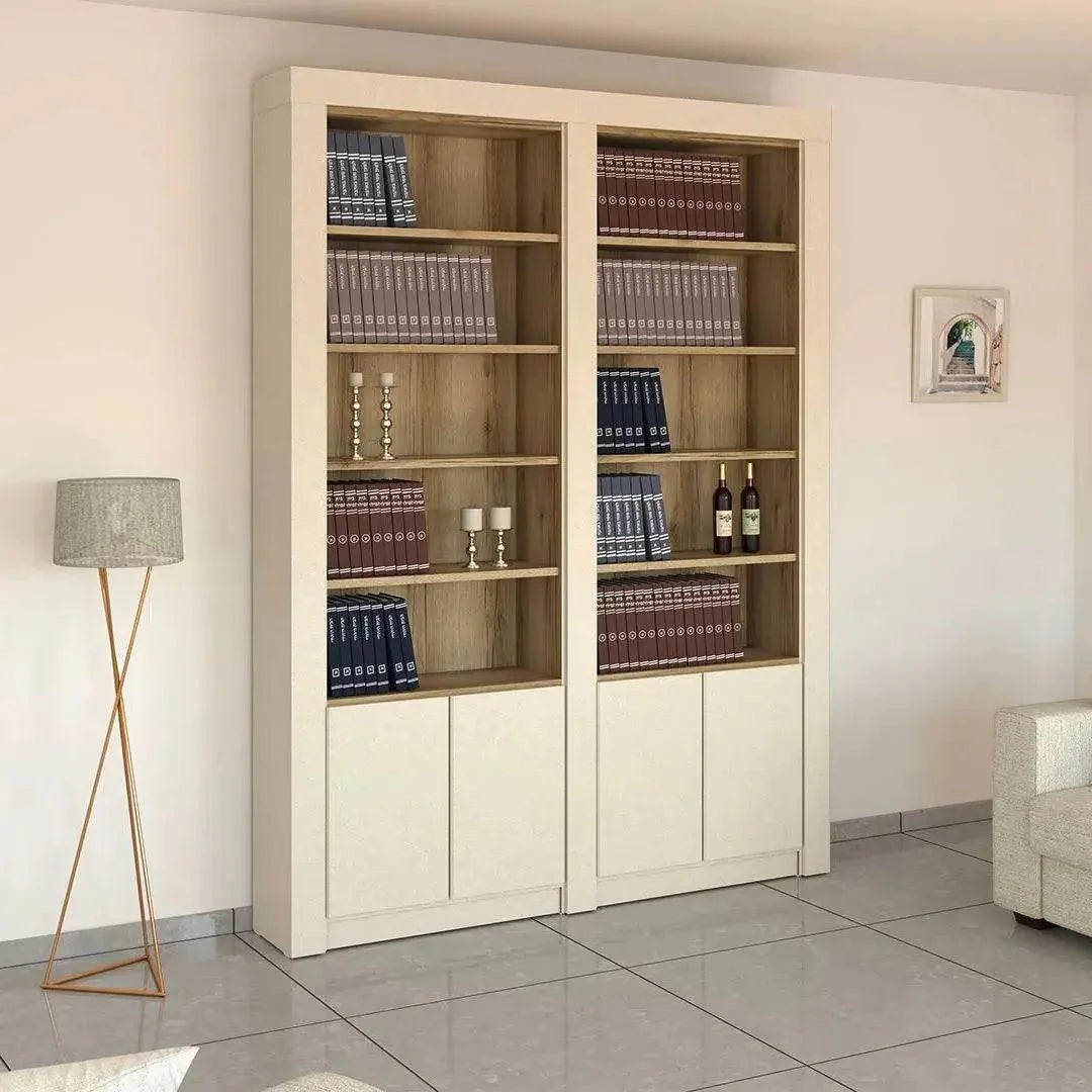 Golan | ארון לסלון עם מסגרת עבה ותאים פתוחים - 190 ס״מ - 4 דלתות - אשריאן | ASHERIAN