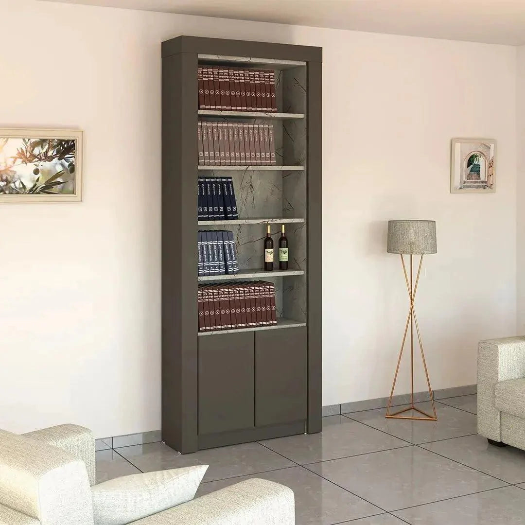 Golan | ארון לסלון עם מסגרת עבה ותאים פתוחים - 100 ס״מ - 2 דלתות - אשריאן | ASHERIAN