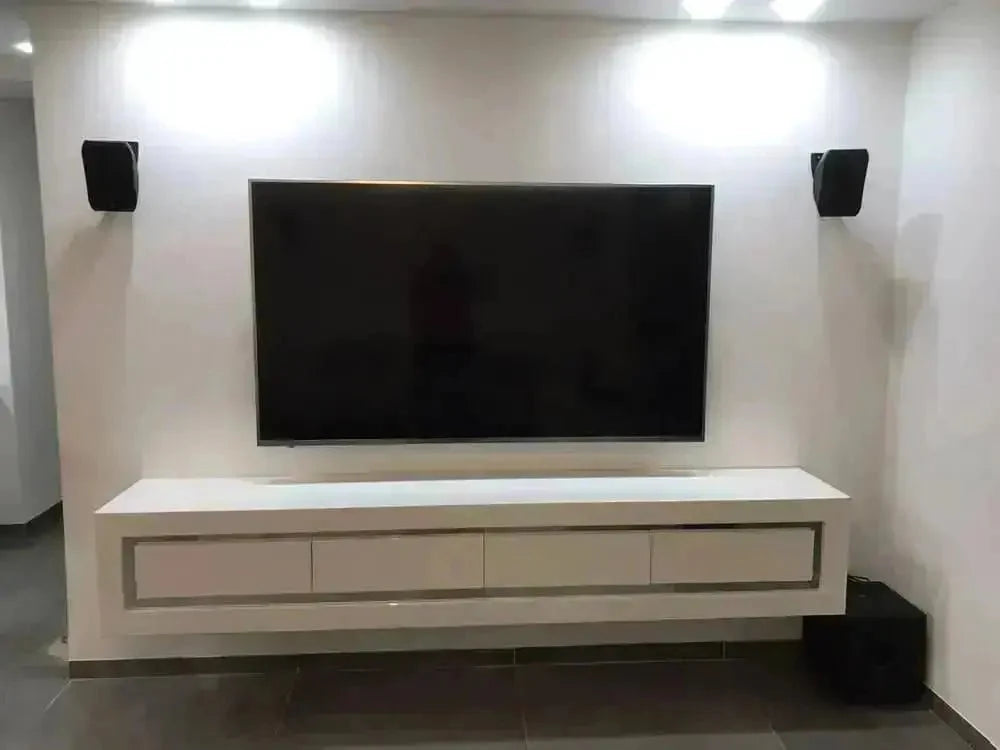 ICE | מזנון צף יוקרתי לסלון עם פסי ניקל - - אשריאן | ASHERIAN