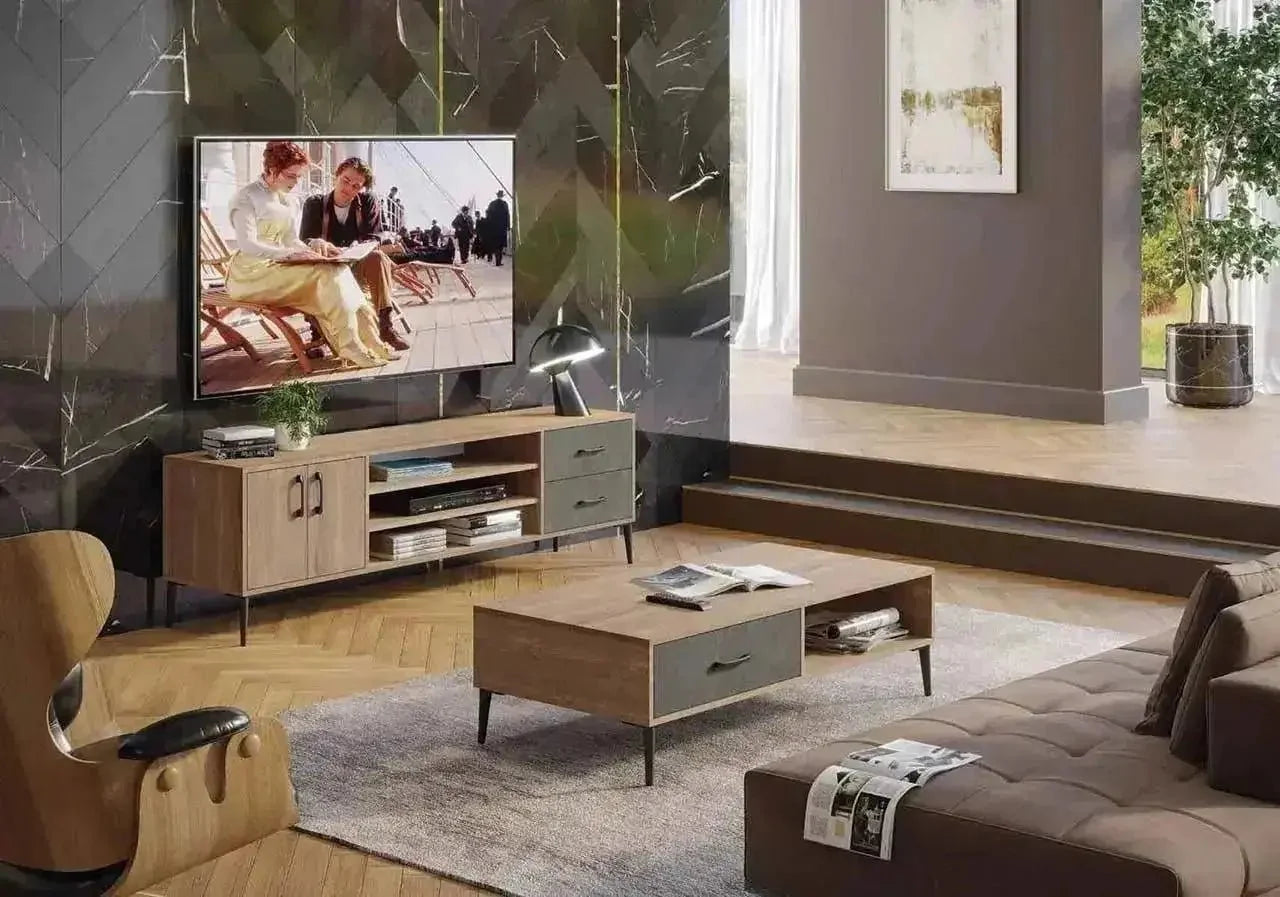 אינפיניטי Infinity | סט מזנון ושולחן מעוצבים לסלון - - אשריאן | ASHERIAN