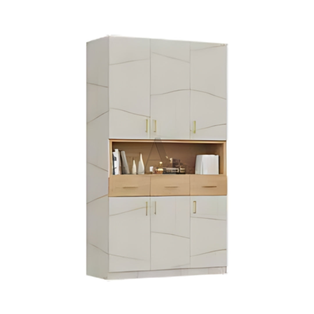 JERY | ארון פתיחה פונקציונאלי עם נישה פתוחה ומגירות - 120 ס"מ - 3 דלתות - אשריאן | ASHERIAN