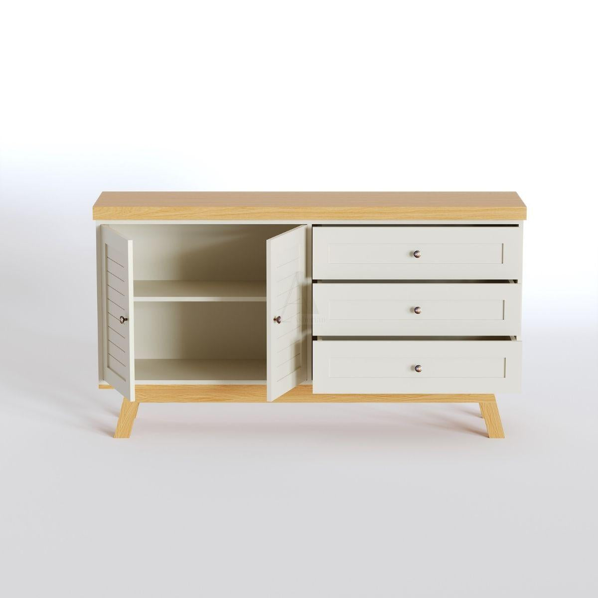 JOLIANA | שידת אחסון כפרית בהתאמה אישית עם דלתות ומגירות צד - שידה