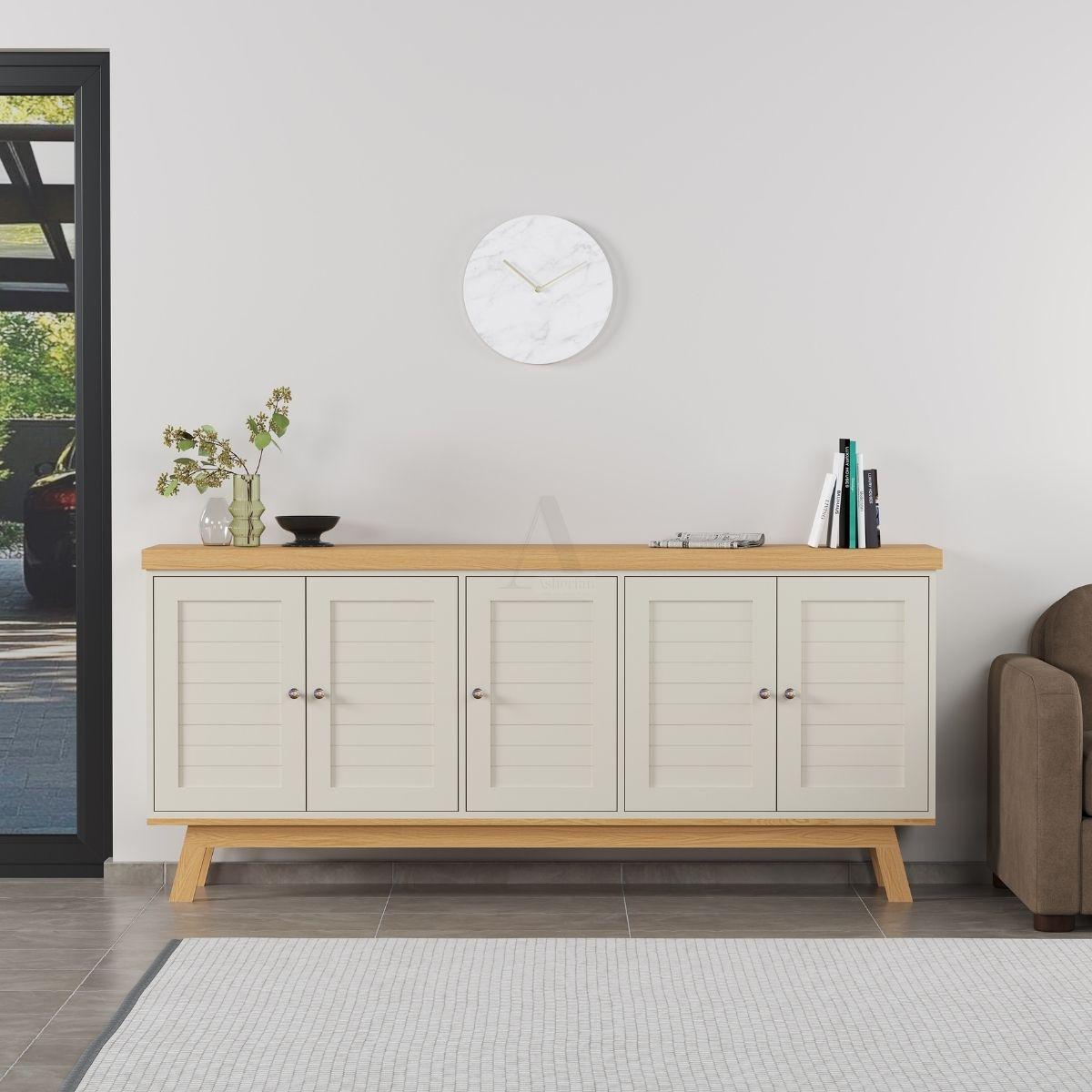 JOLIN | שידת אחסון כפרית עם דלתות תריס - שידה