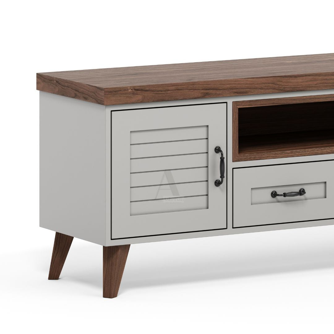 JORDI | שידת טלוויזיה כפרית עם דלתות תריס