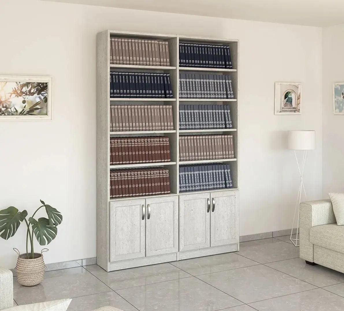 K14 | ארון ספרים איכותי ברוחב 160 ס"מ עם 4 דלתות תחתונות - 160 ס"מ - 4 דלתות - אשריאן | ASHERIAN