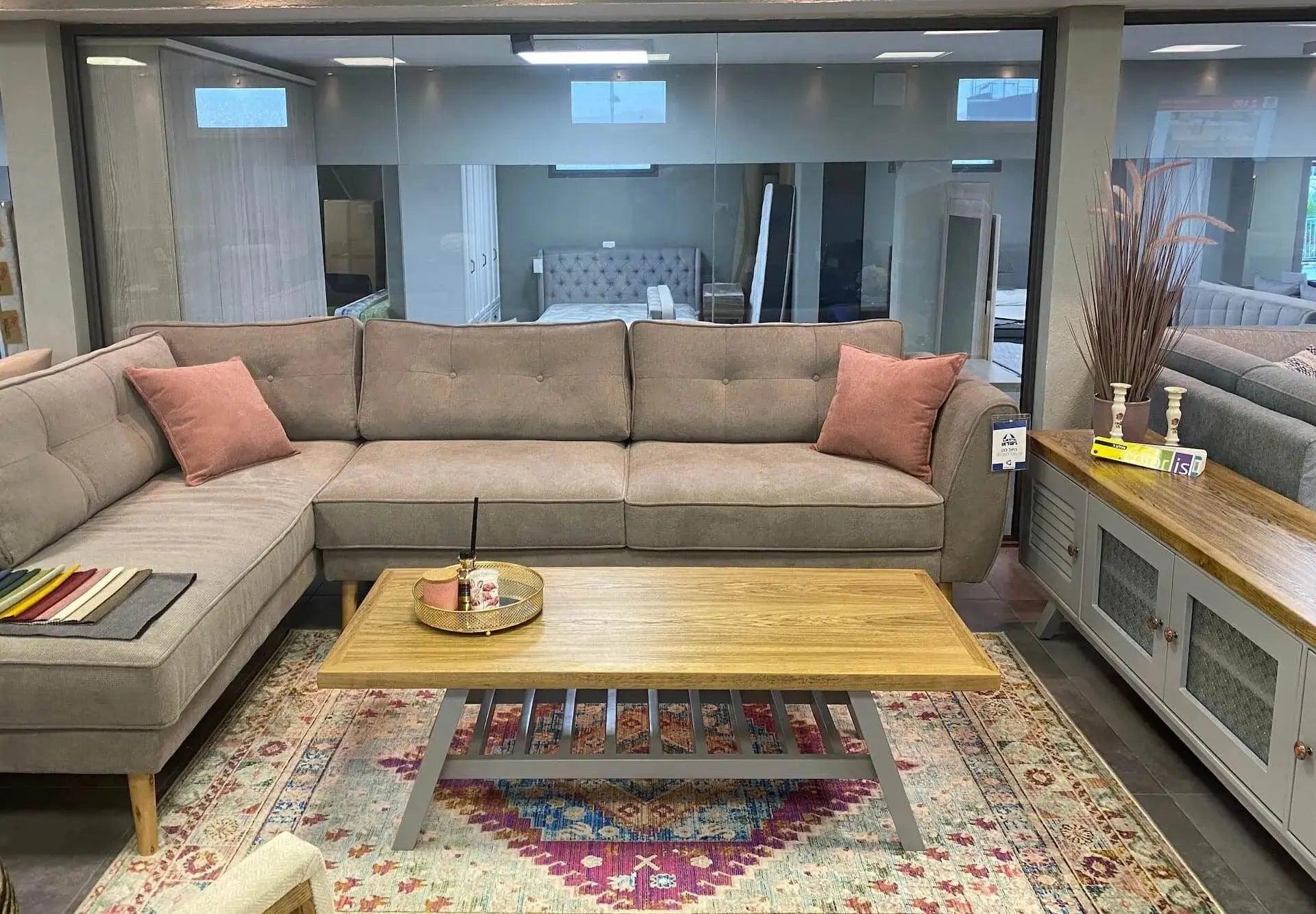 Koral | שולחן סלון וינטאג׳ מעוצב מעץ מלא - 60/120 ס״מ - אשריאן | ASHERIAN