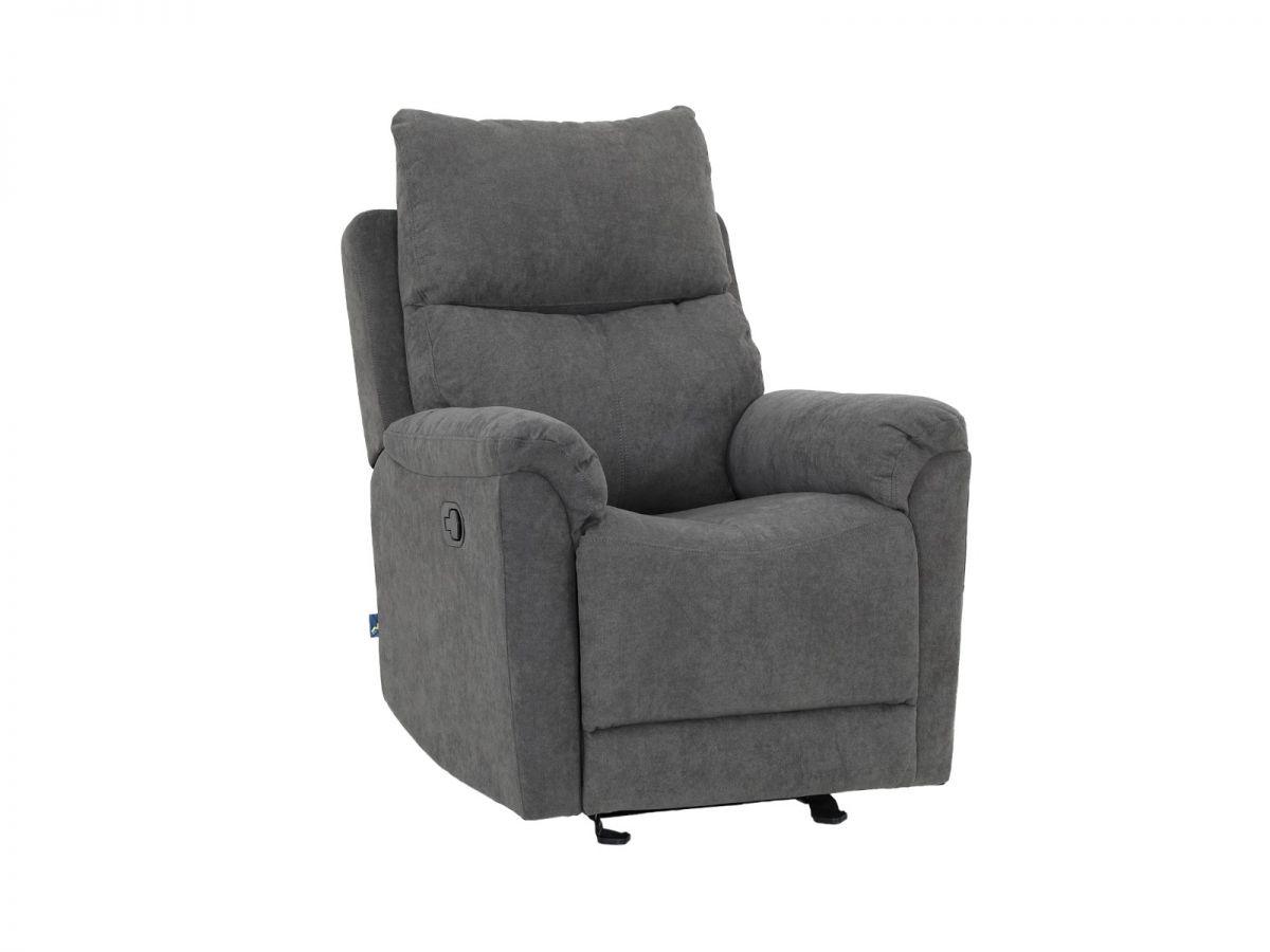 KYOTO | כורסת טלוויזיה מבד עם מנגנון גליידר ד״ר גב - מתנדנד אפור כהה - אשריאן | ASHERIAN