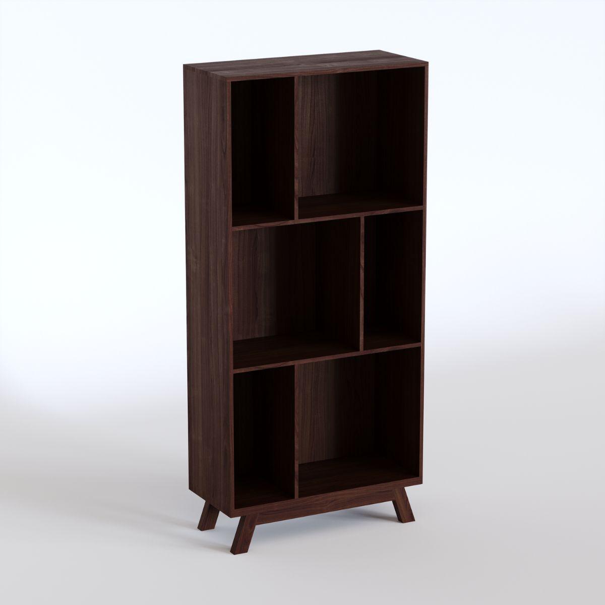 LARS | ספרייה גבוהה א-סימטרית עם מדפים פתוחים מעץ - 90 ס״מ - יחידת