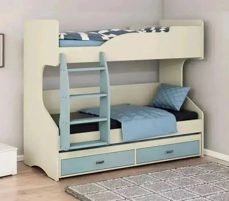 LIHI | מיטת קומותיים מעוצבת עם מיטת חבר ומגירות אחסון - - אשריאן | ASHERIAN