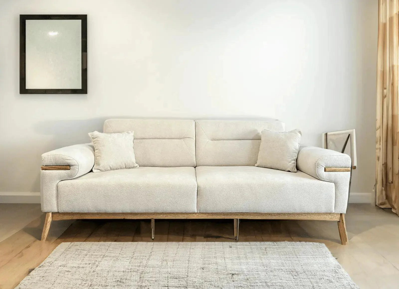 LIMA | ספה מפנקת לסלון עם הטבעת עץ ייחודית - - אשריאן | ASHERIAN