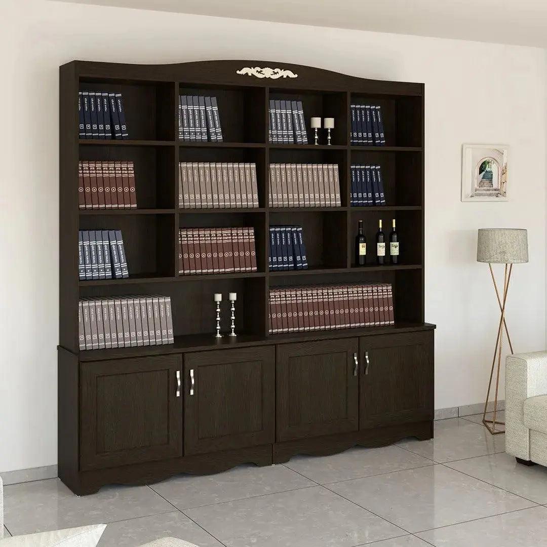 M01 | ארון ספרים מעוצב ברוחב 2.40 מ' עם חלוקה רחבה וייחודית - - אשריאן | ASHERIAN