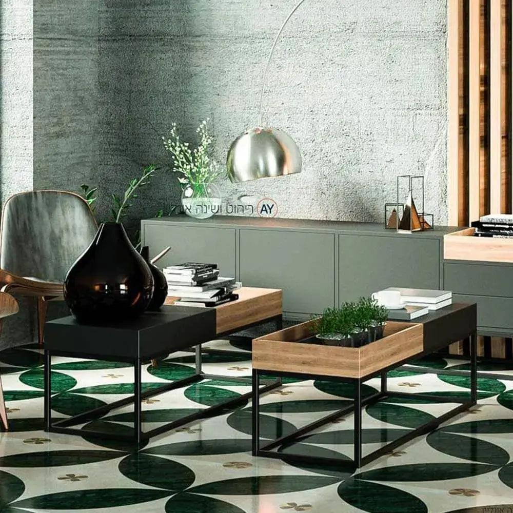 MAGASH | זוג שולחנות סלון בשילוב מגש ומתכת - - אשריאן | ASHERIAN