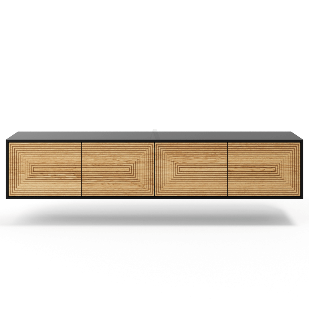 MARKO | מזנון מודרני תלוי לסלון עם חזית חריטות מיוחדות - - אשריאן | ASHERIAN