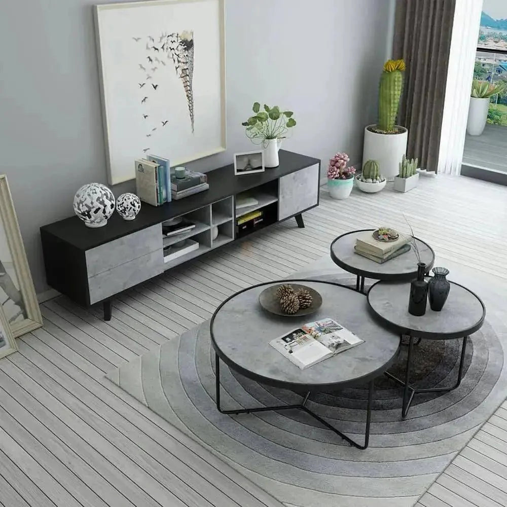 Merlin | מזנון עם סט שולחנות בעיצוב מינימלי - - אשריאן | ASHERIAN