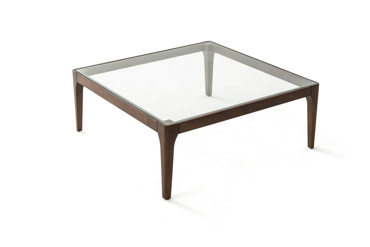 COCONUT | מערכת שולחנות סלון משולבת זכוכית בעיצוב בוהו שיק - אגוז - שולחן