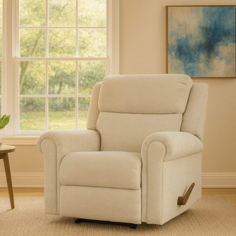 MIRAJ | כורסת ריקליינר ידנית בעיצוב מודרני קלאסי - שמנת