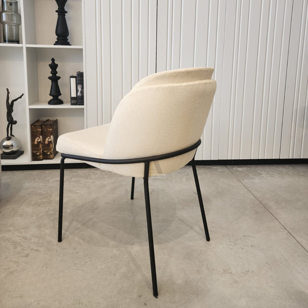 Moderna | כסא אוכל בעיצוב מינימליסטי בבד אריג - - אשריאן | ASHERIAN