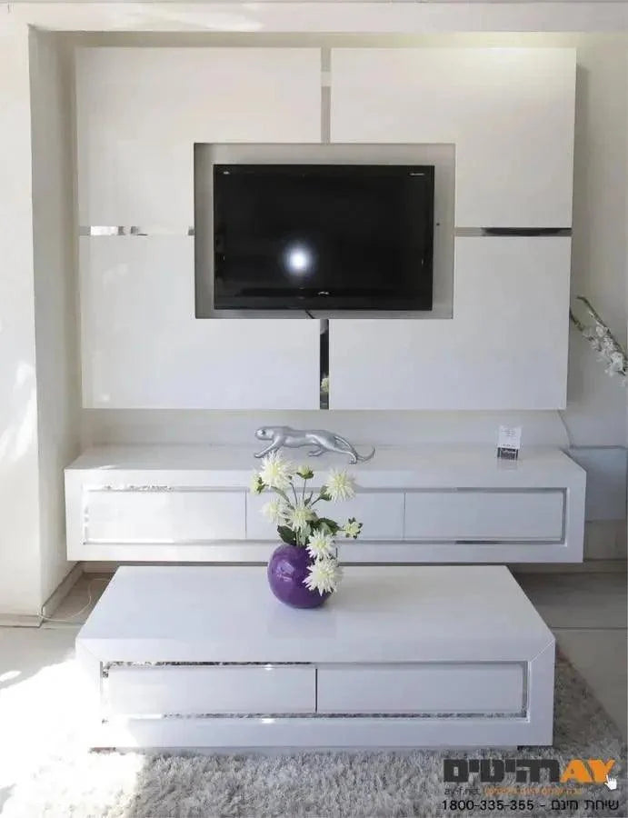 MONA | מערכת מזנון תלוי עם מסגרת לטלוויזיה בסגנון מודרני - - אשריאן | ASHERIAN