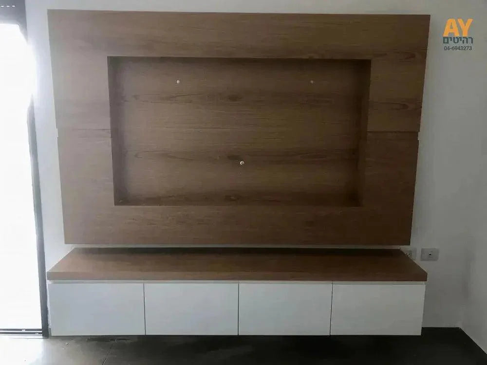 NOGA | מערכת מזנון תלוי עם נישה לטלוויזיה בעיצוב כפרי - - אשריאן | ASHERIAN