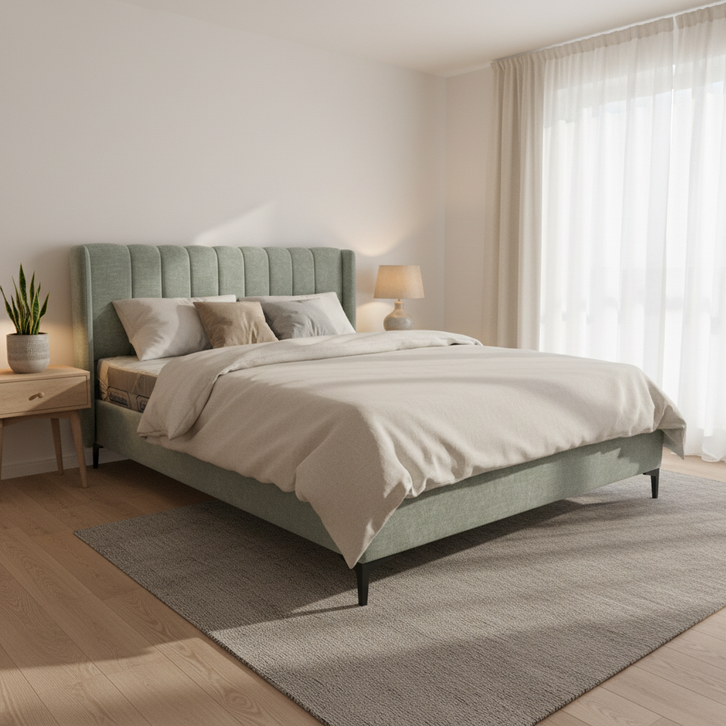 MYKONOS DOUBLE | מיטה זוגית מרופדת עם תיפורים בעיצוב קלאסי - 140/190 ס״מ / שמנת