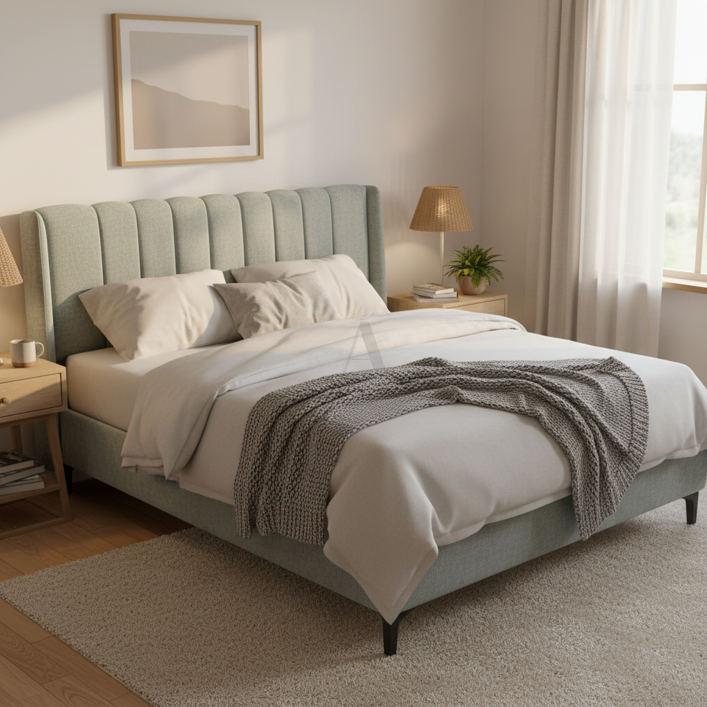 MYKONOS DOUBLE | מיטה זוגית מרופדת עם תיפורים בעיצוב קלאסי