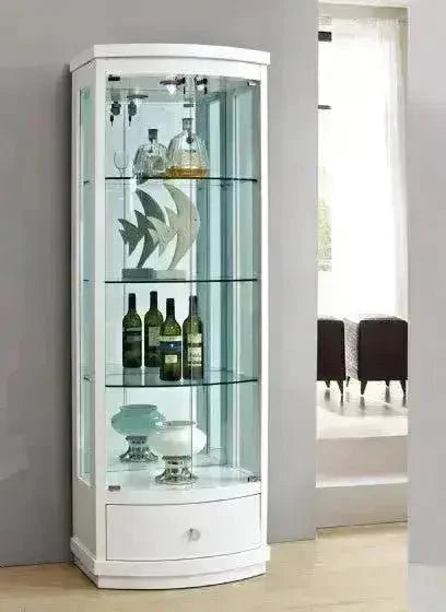 Napoleon | ויטרינה זכוכית עם מגירה ותאורה - לבן - אשריאן | ASHERIAN