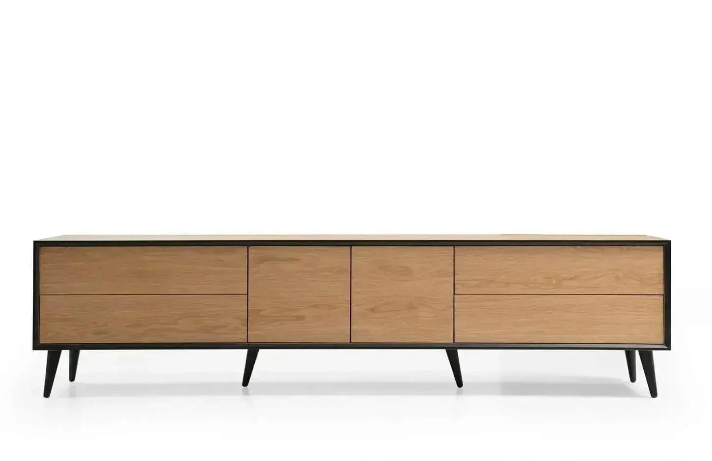 NATURA | מזנון עץ מודרני לסלון עם מסגרת שחורה - 200 ס״מ - אשריאן | ASHERIAN