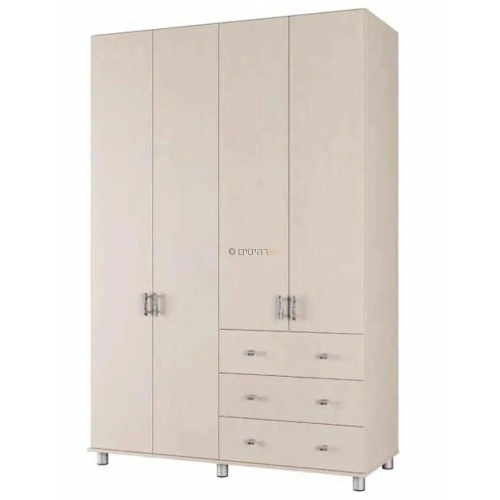 Nevo | ארון בגדים איכותי מסנדוויץ' עם 4 דלתות מגירות ובמה - - אשריאן | ASHERIAN