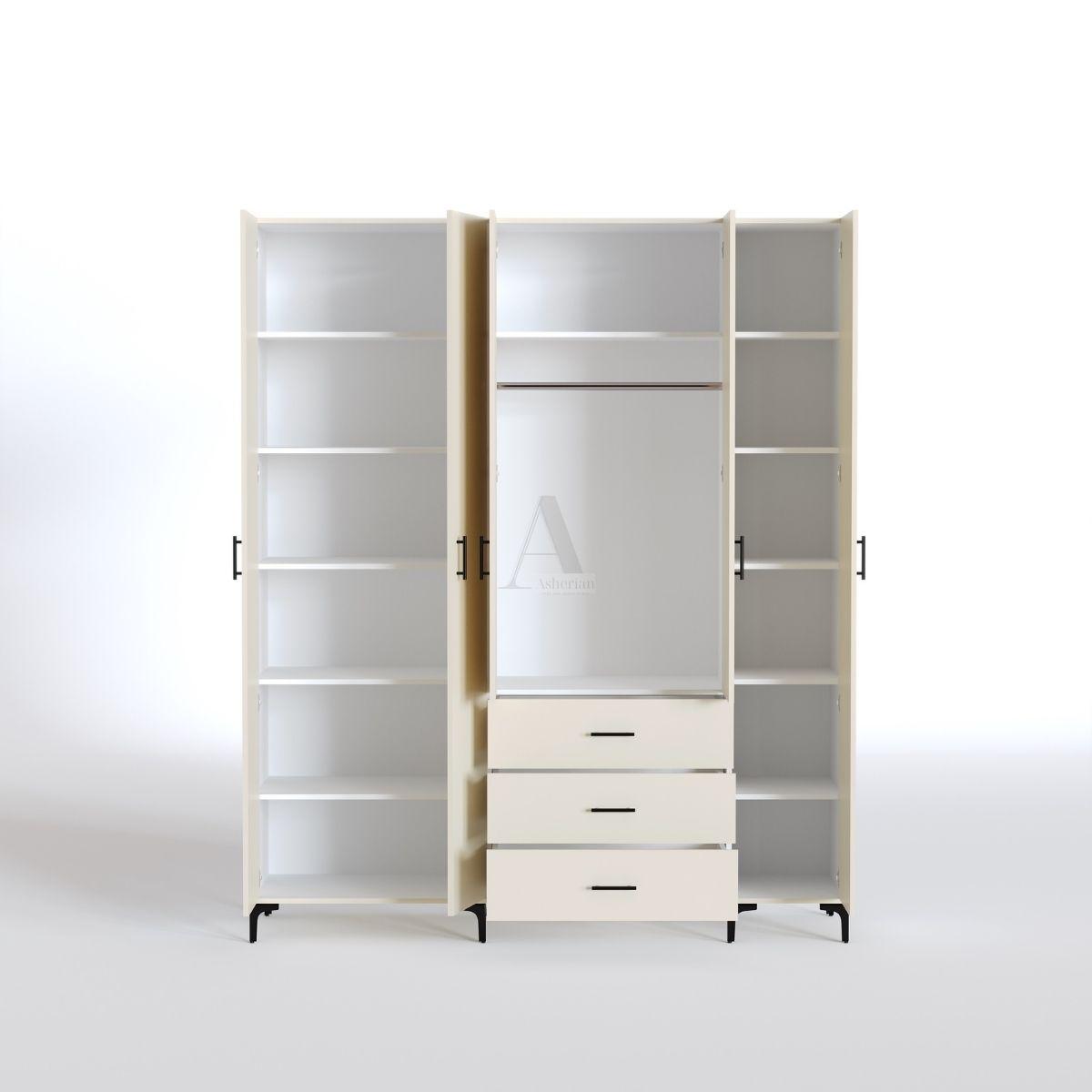 NEVO | ארון דלתות פתיחה מסנדוויץ’ עם מגירות ובמה