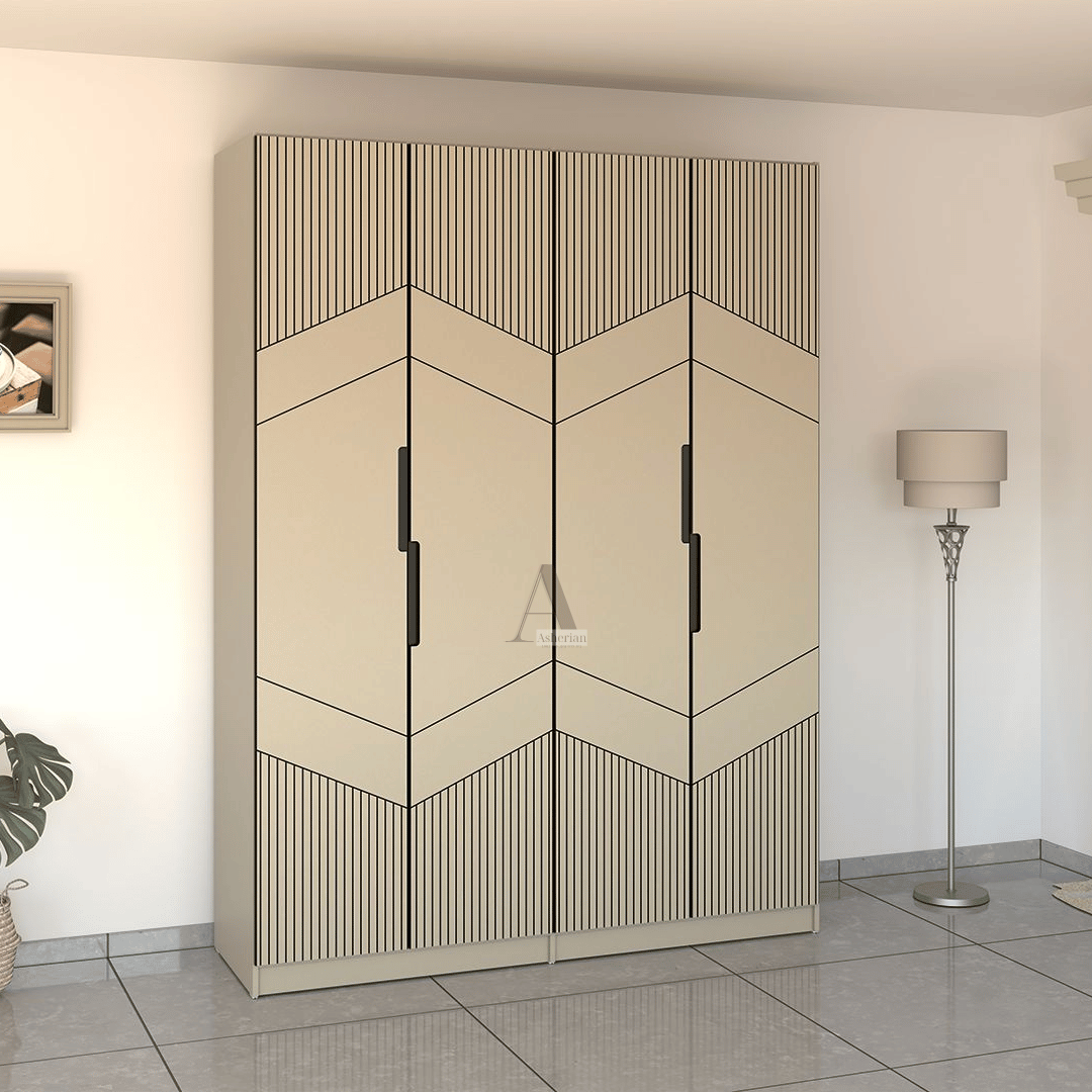Nexus | ארון בגדים מעוצב עם דלתות חריטה ייחודית - 160 ס״מ - 4 דלתות - אשריאן | ASHERIAN