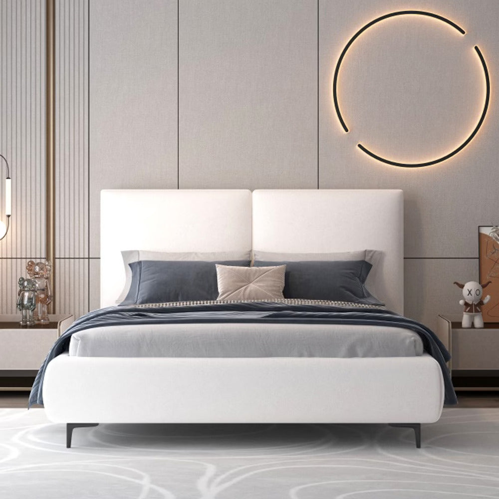 NORA | מיטה זוגית עם ארגז בעיצוב נורדי - 140/190 ס״מ / קרם