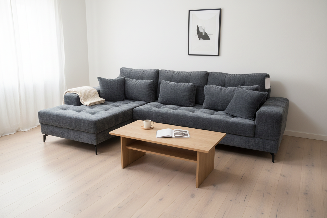 OSLO | ספה שזלונג פינתית מרווחת בעיצוב נורדי