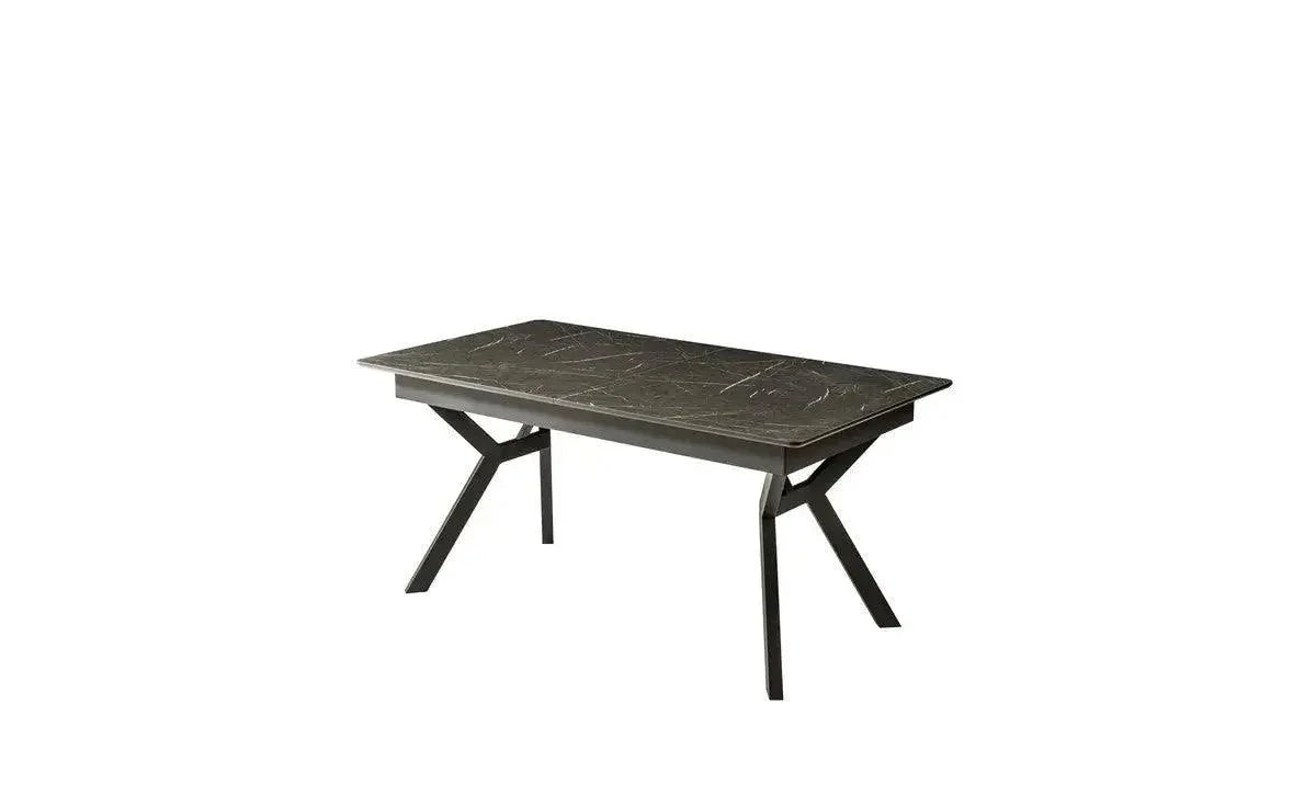 PAPAYA | שולחן אוכל בעיצוב מודרני עם רגל ברזל ייחודית - שחור רויאל - אשריאן | ASHERIAN