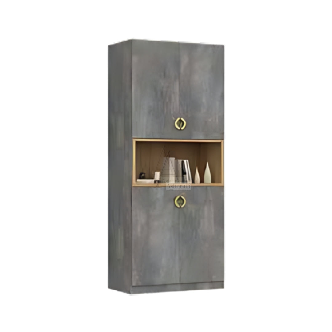 POKET | ארון פתיחה בעיצוב נקי עם נישה - 80 ס"מ - 2 דלתות - אשריאן | ASHERIAN