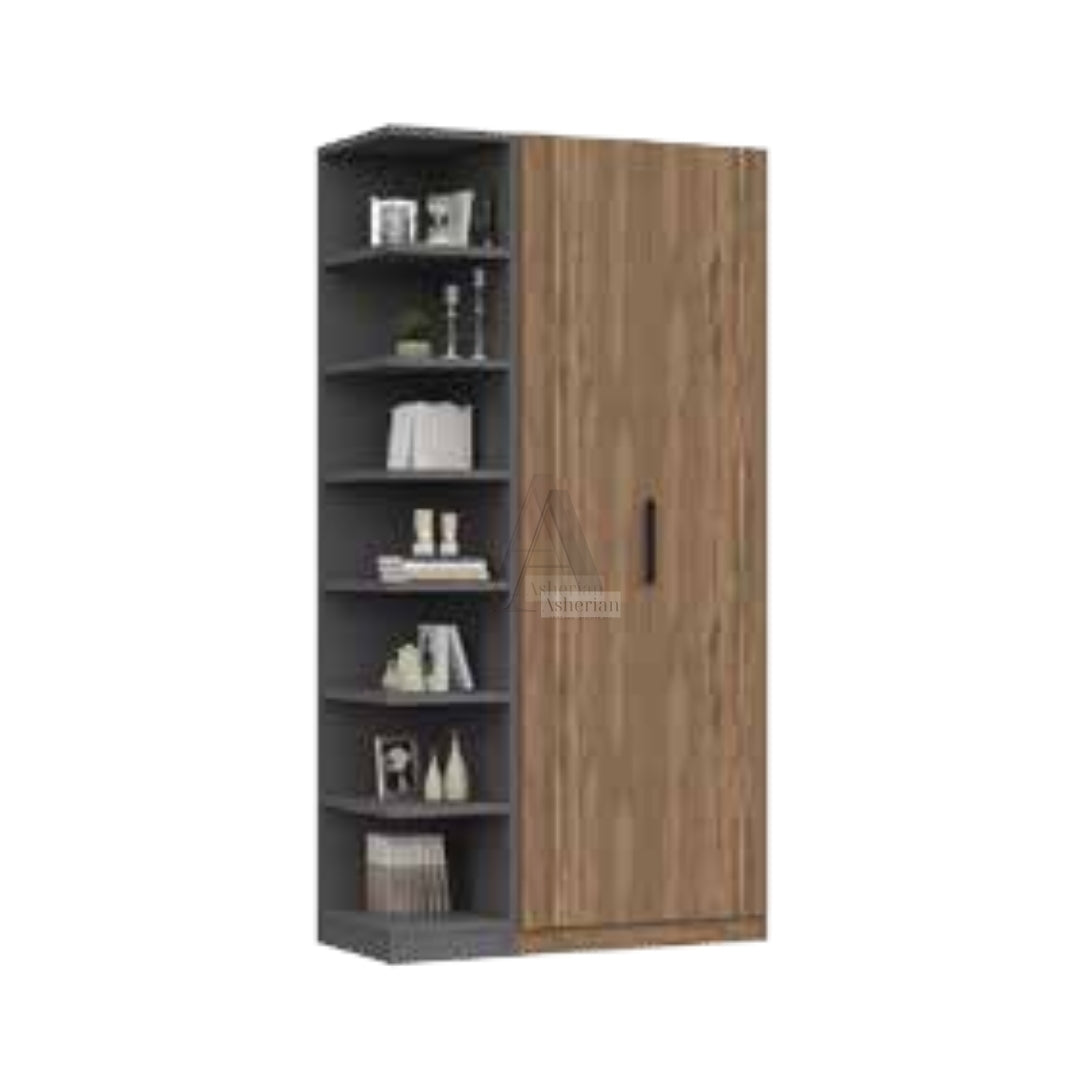 POLAR | ארון מודרני עם מדפים פתוחים - 120 ס"מ - 2 דלתות ותא פינתי פתוח - אשריאן | ASHERIAN