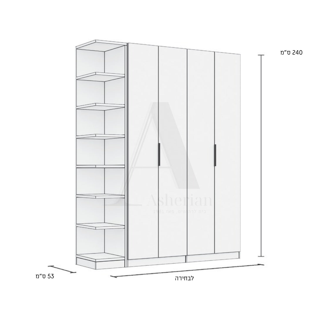 POLAR | ארון מודרני עם מדפים פתוחים - - אשריאן | ASHERIAN