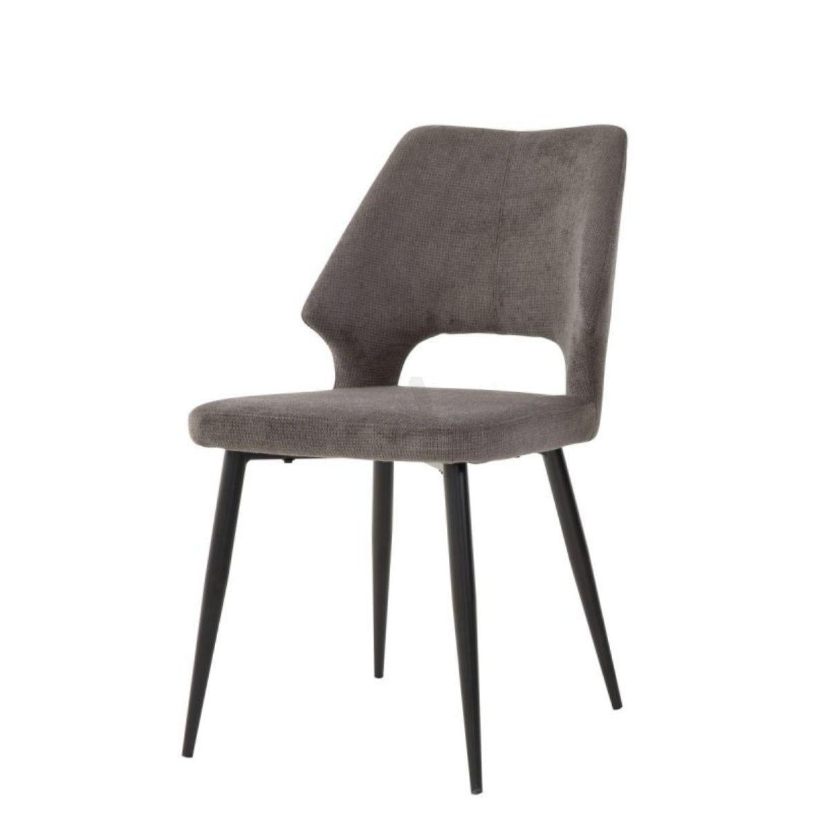 RAY | כסא אוכל מודרני עם ריפוד משולב בד ודמוי עור - אפור